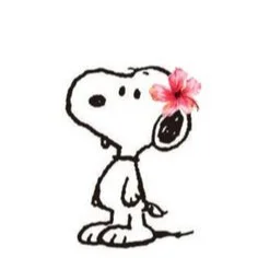 Snoopy with a Pink Blossom