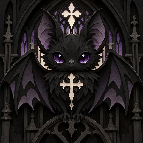 Purple-Eyed Gothic Bat