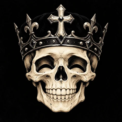 Crowned Skull with a Cross