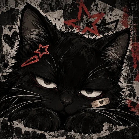 Sleepy Punk Cat