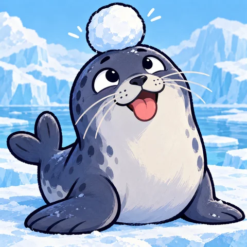 Seal Balancing a Snowball