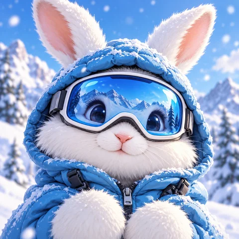 Ski-Goggle Snow Bunny