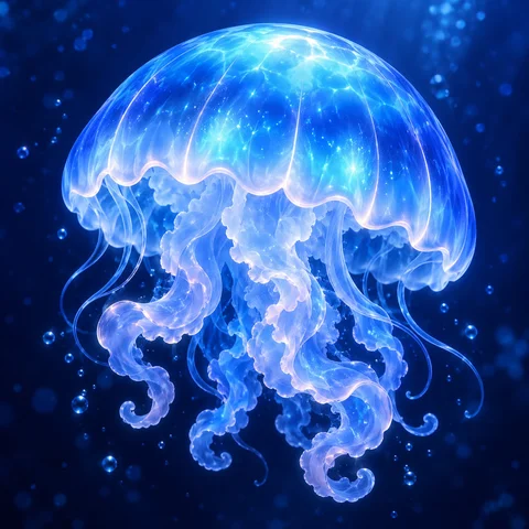 发光蓝水母