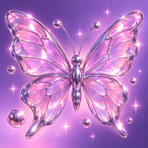 Y2K Chrome Butterfly