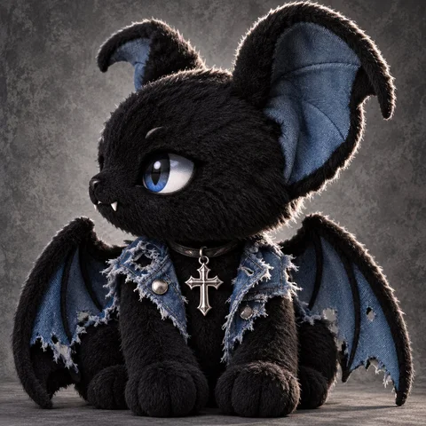 Denim Bunny and Bat · Right