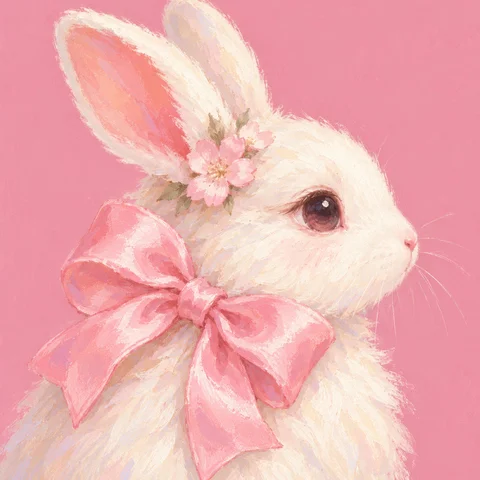 Pink Bow Bunnies · Izquierda