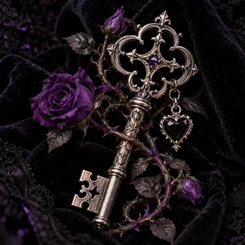 Gothic Heart Lock and Key · Right