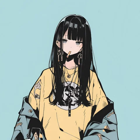 Yellow Streetwear Anime Portrait