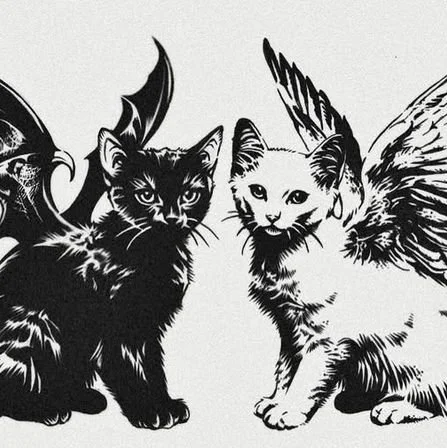 Angel and Devil Cats