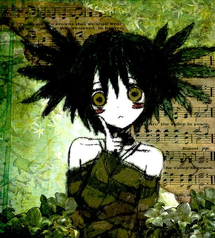 Green Grunge Anime Collage