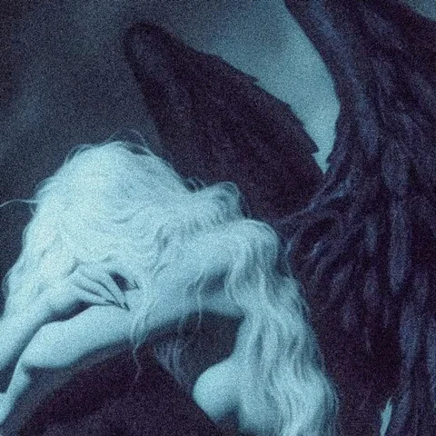Blue-Toned Angel with Dark Wings