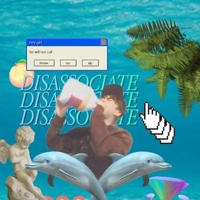 Teal Vaporwave Collage