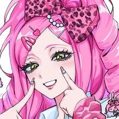 Pink Leopard-Print Anime Style