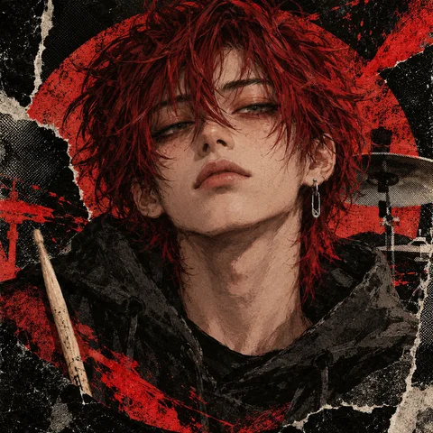 Crimson-Haired Drummer