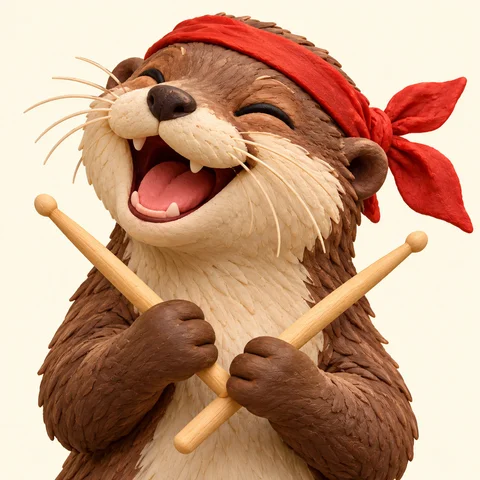 Raccoon and Otter Bandmates · Right