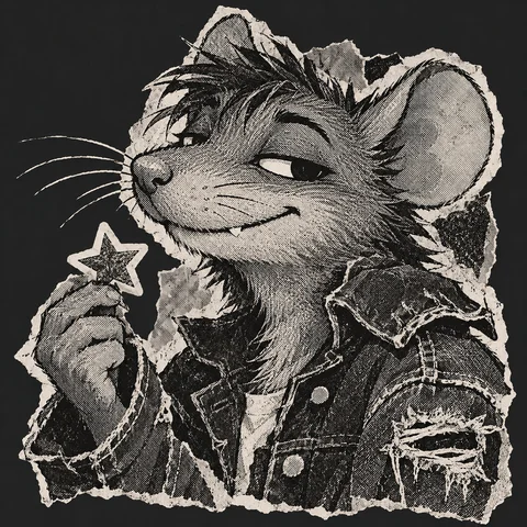 Monochrome Punk Raven and Mouse · Right