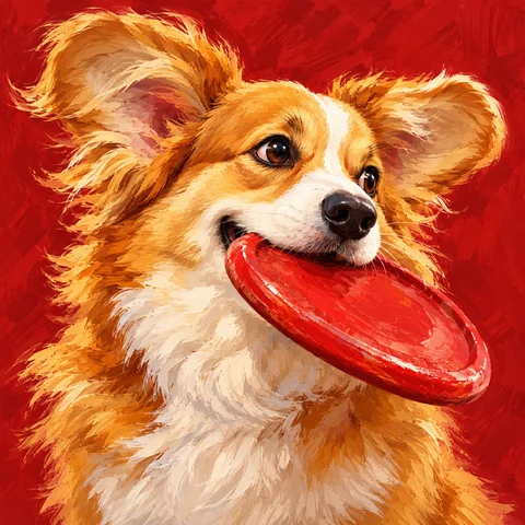 Corgi and Border Collie Playmates · Left