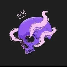 Purple Skull with Pink Smoke