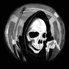 Hooded Skull in a Mirror
