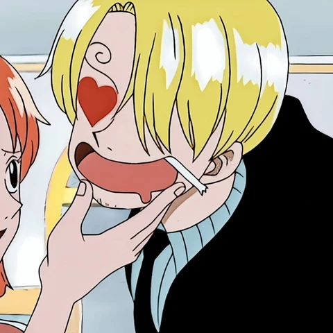 One Piece — Nami & Sanji: Heart-Eyed Smiles · Derecha