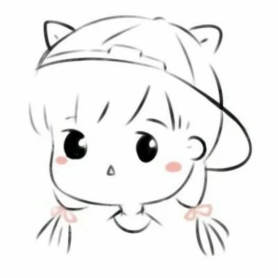 猫耳线稿小情侣 · 情侣头像 · 左图