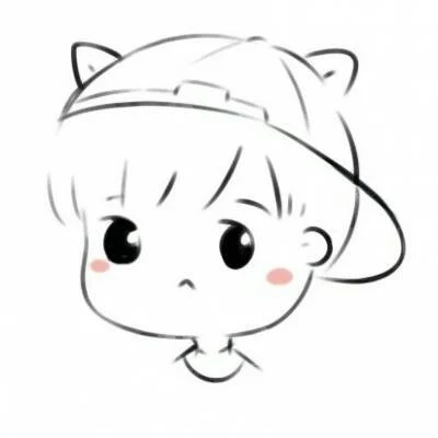 猫耳线稿小情侣 · 情侣头像 · 右图