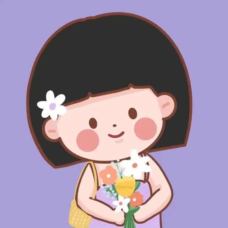 Chibi Couple with Bouquets — Matching Avatars · Izquierda
