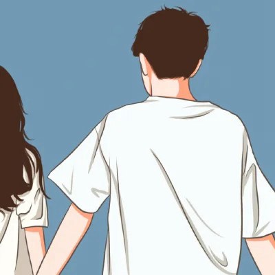 Holding Hands Side by Side — Matching Avatars · Right