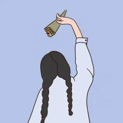 花瓣洒落 · 情侣头像 · 左图