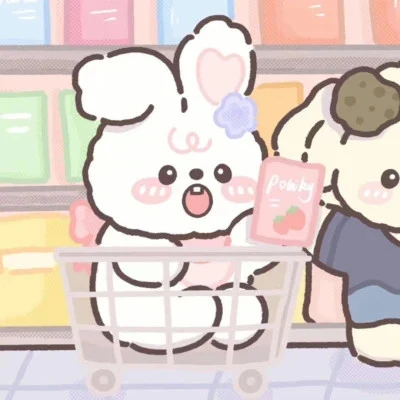 Bear and Bunny's Shopping Cart Ride — Matching Avatars · Left