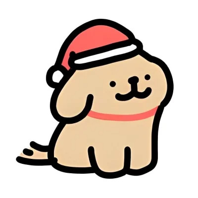 Two Little Dogs in Santa Hats — Matching Avatars · Left