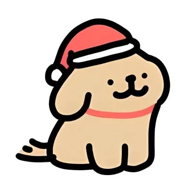Two Little Dogs in Santa Hats — Matching Avatars · Left