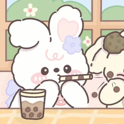Bear and Bunny's Bubble Tea Date — Matching Avatars · Left