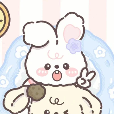 Bear and Bunny's Blue Cloud Cuddles — Matching Avatars · Left