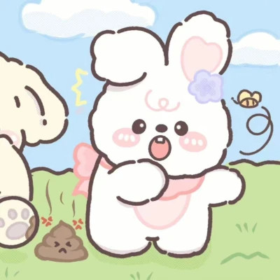 Bear and Bunny Playing in the Grass — Matching Avatars · Right