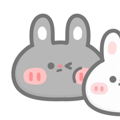 Gray and White Bunnies Snuggling — Matching Avatars · Right
