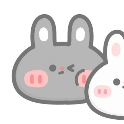 Gray and White Bunnies Snuggling — Matching Avatars · Derecha