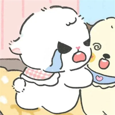 White and Yellow Puppies Comforting Each Other — Matching Avatars · Izquierda