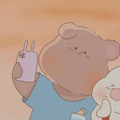 Bear and Bunny's Sunset Selfie — Matching Avatars · Left