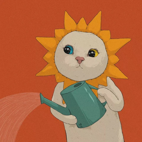 Black and White Cats Wearing Sunflowers — Matching Avatars · Derecha