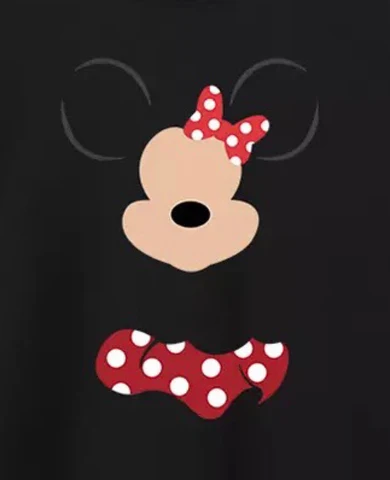Mickey & Minnie Mouse — Minimal Black and Red · Izquierda