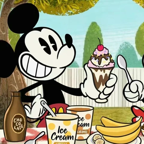 Mickey & Minnie Mouse — Ice Cream Cafe Date · Izquierda