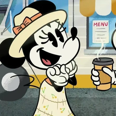 Mickey & Minnie Mouse — Takeaway Coffee for Two · Left