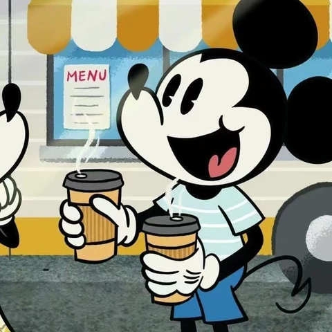 Mickey & Minnie Mouse — Takeaway Coffee for Two · Right