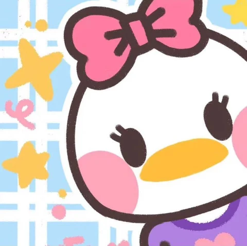 Donald & Daisy Duck — Colorful Sticker Portraits · Izquierda