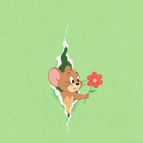 Tom & Jerry — Peeking Through Green Paper · Right