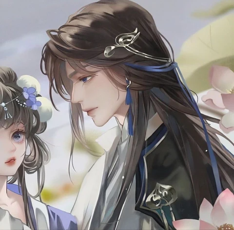 蓝花发饰 · 配套头像 · 左图