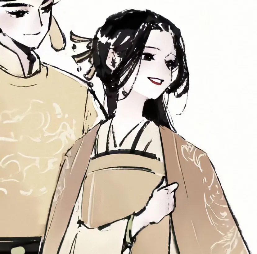 Red and Gold in an Ancient Scroll — Matching Avatars · Derecha