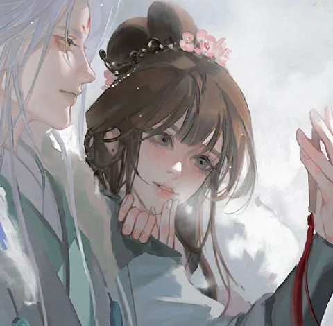 白发与粉衫 · 配套头像 · 左图