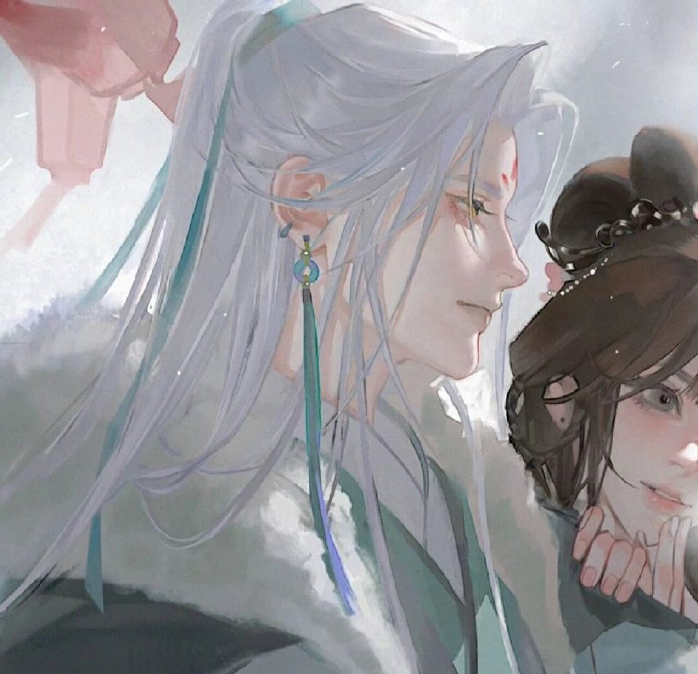 Silver Hair and Soft Pink Robes — Matching Avatars · Right